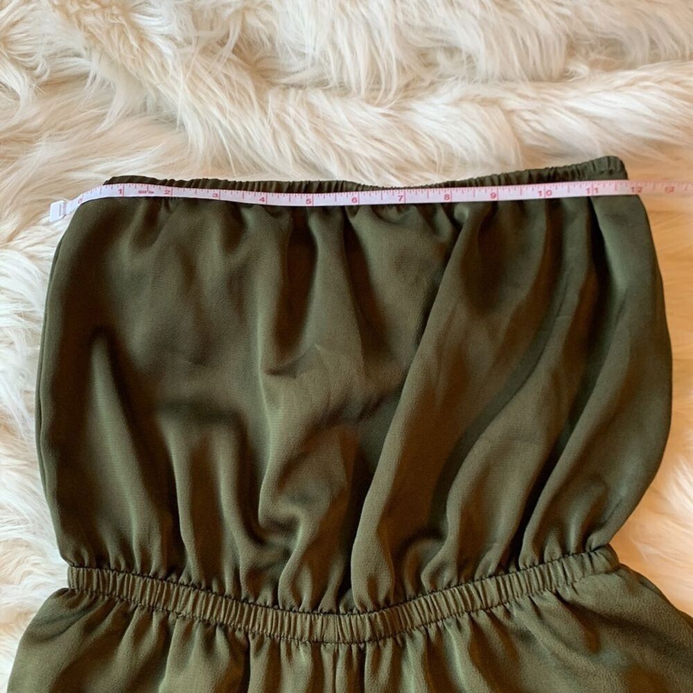 Urban Outfitters Army Green Crop Jumpsuit Wide Leg Strapless Womens Size XS - Picture 5 of 9